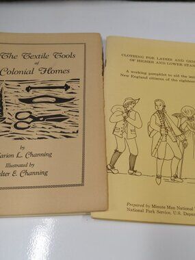 Textile Tools of Colonial Homes & New England 18C Clothing Raw Materials Books